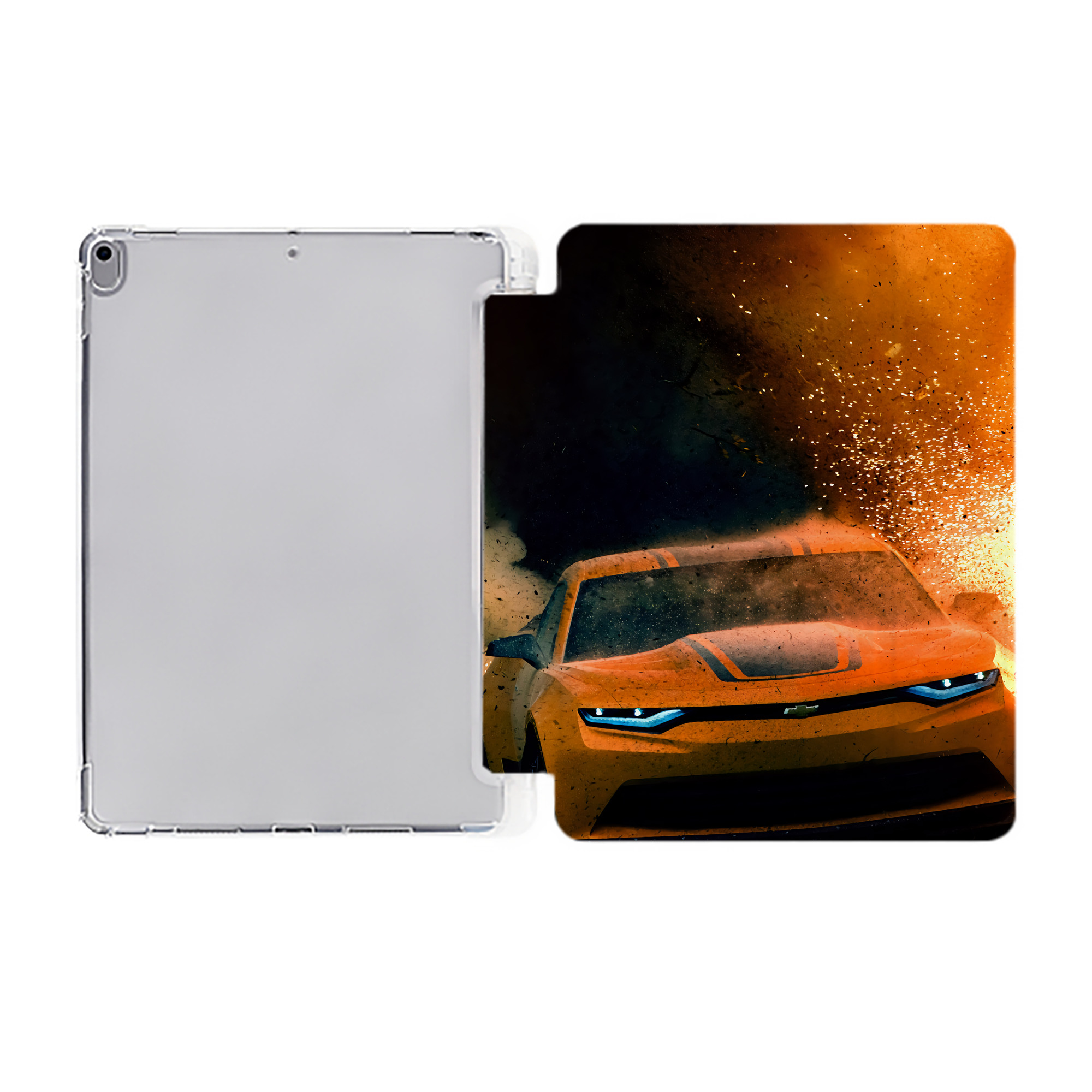 （画像用） Transformers トランスフォーマー IPad ケース ペン収納付き 三つ折りスタンド PUレザー×シリコン 対応機種9.5/10.5/10.9インチ